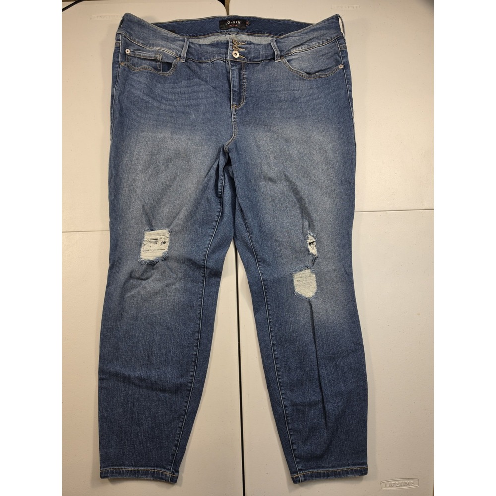 Torrid Premium Jegging 26R High Rise Distressed Dark Wash Pants Stretch